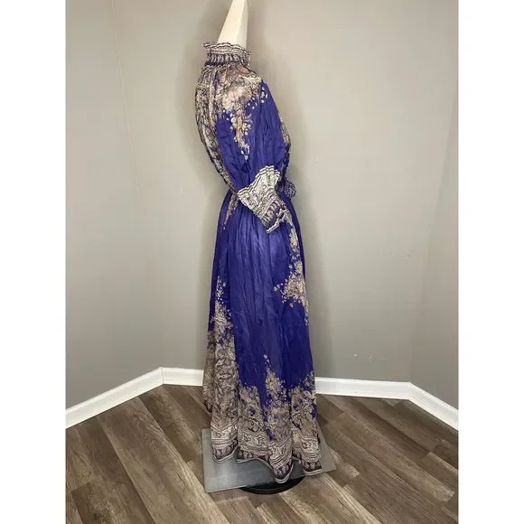 Zimmermann Blue and Gold Maxi Dress - Picture 7 of 11